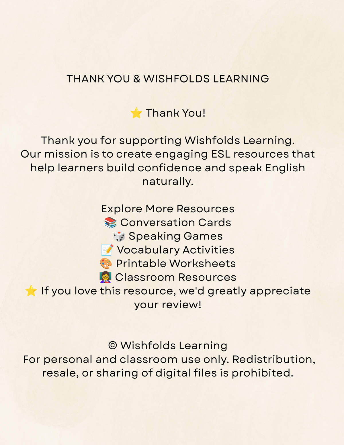 100 Beginner English Speaking Cards