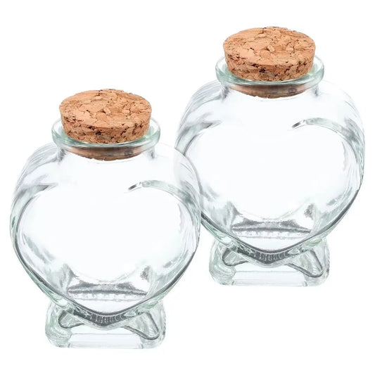 Peach Heart Glass Jar