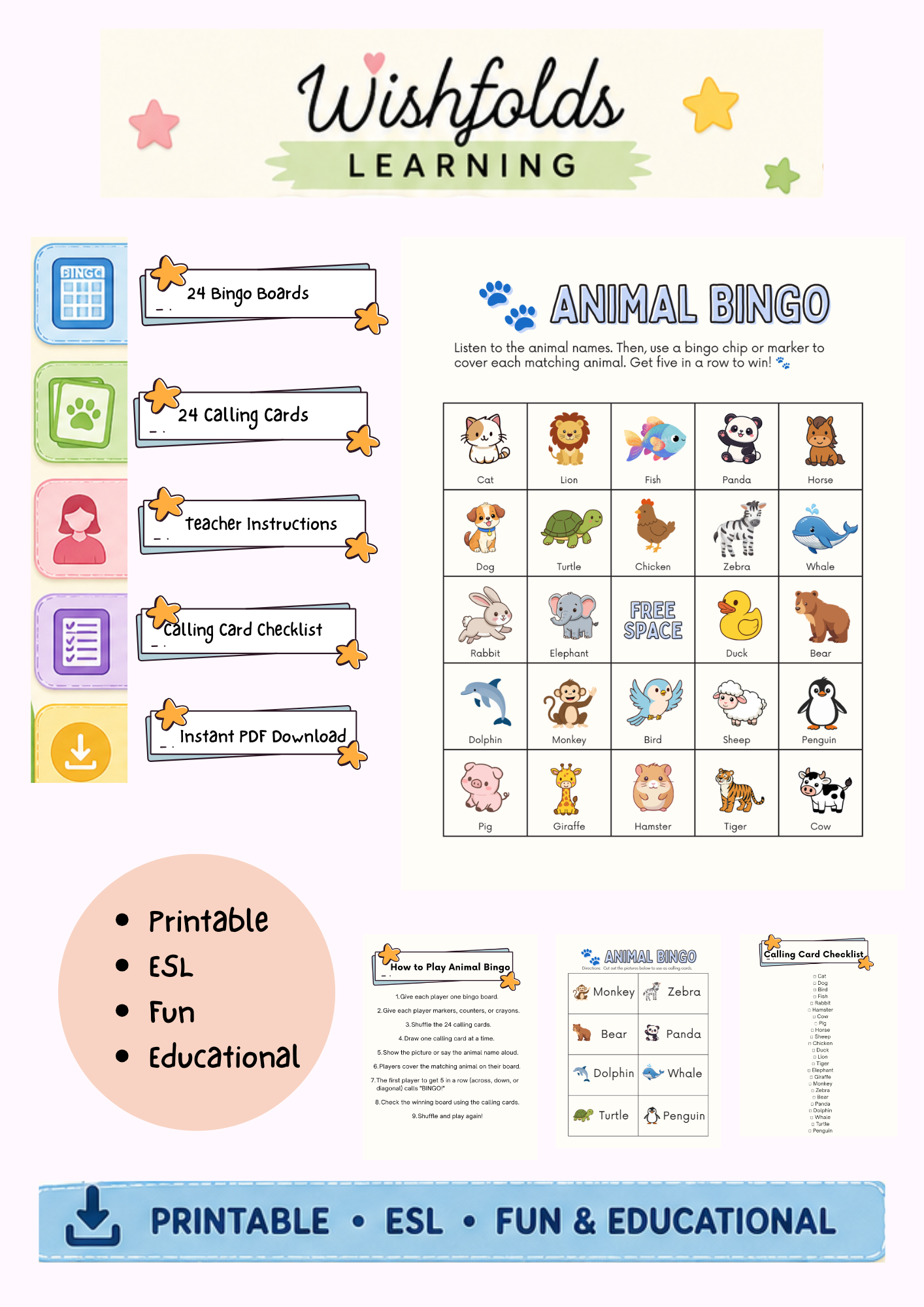 Animal Bingo Printable