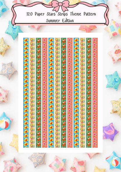 Summer Paper Star Strips Bundle | Printable Origami Lucky Stars