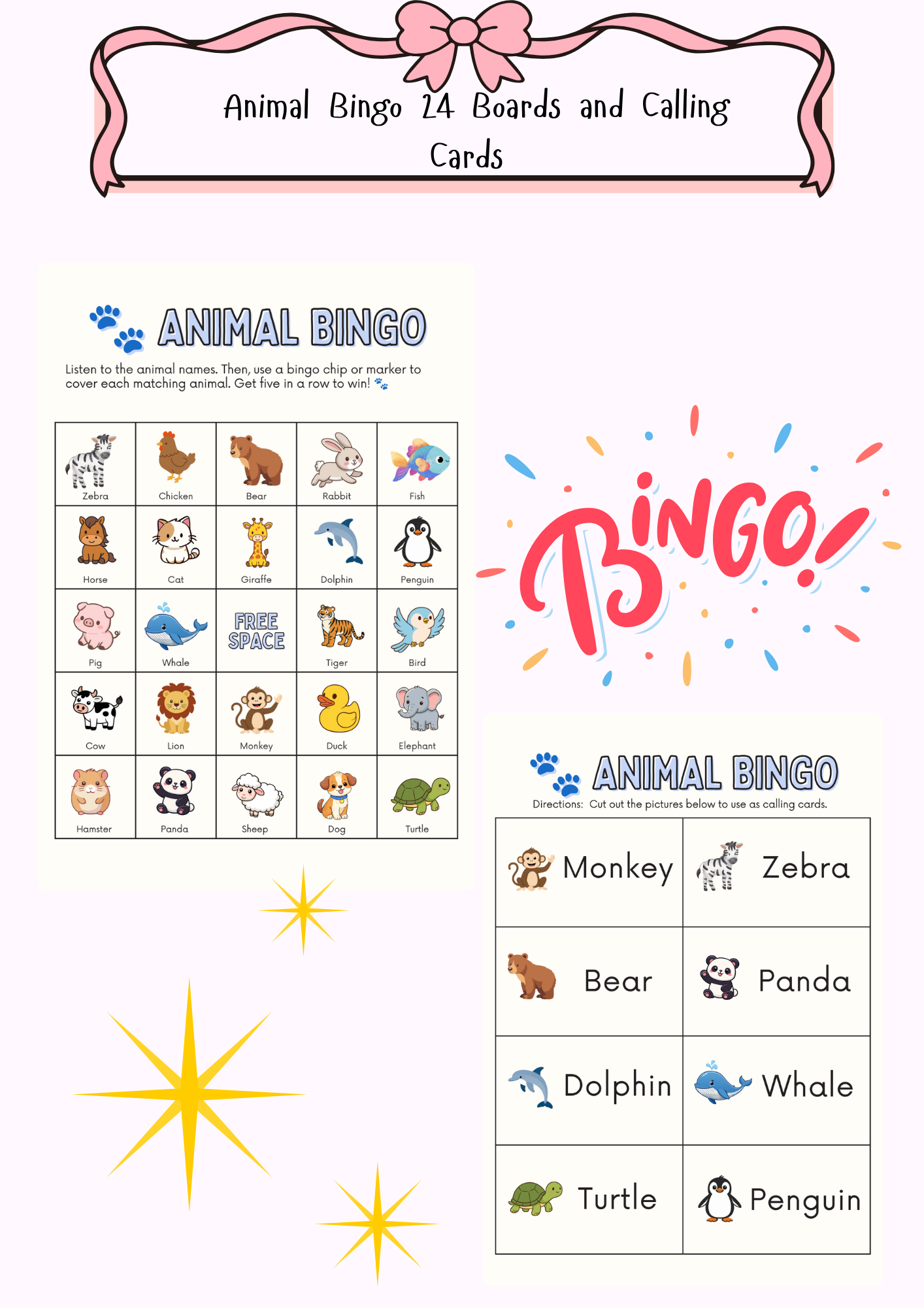 Animal Bingo Printable