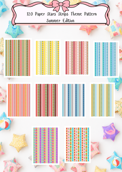 Summer Paper Star Strips Bundle | Printable Origami Lucky Stars