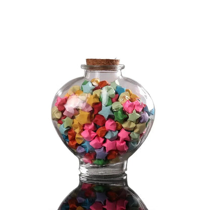 Peach Heart Glass Jar