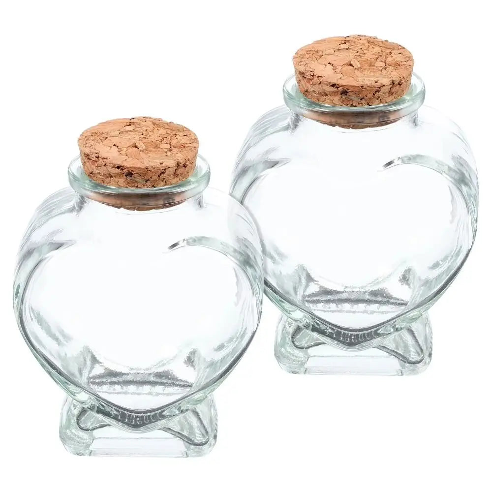 Peach Heart Glass Jar