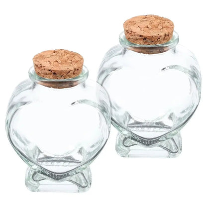 Peach Heart Glass Jar