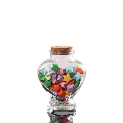 Peach Heart Glass Jar
