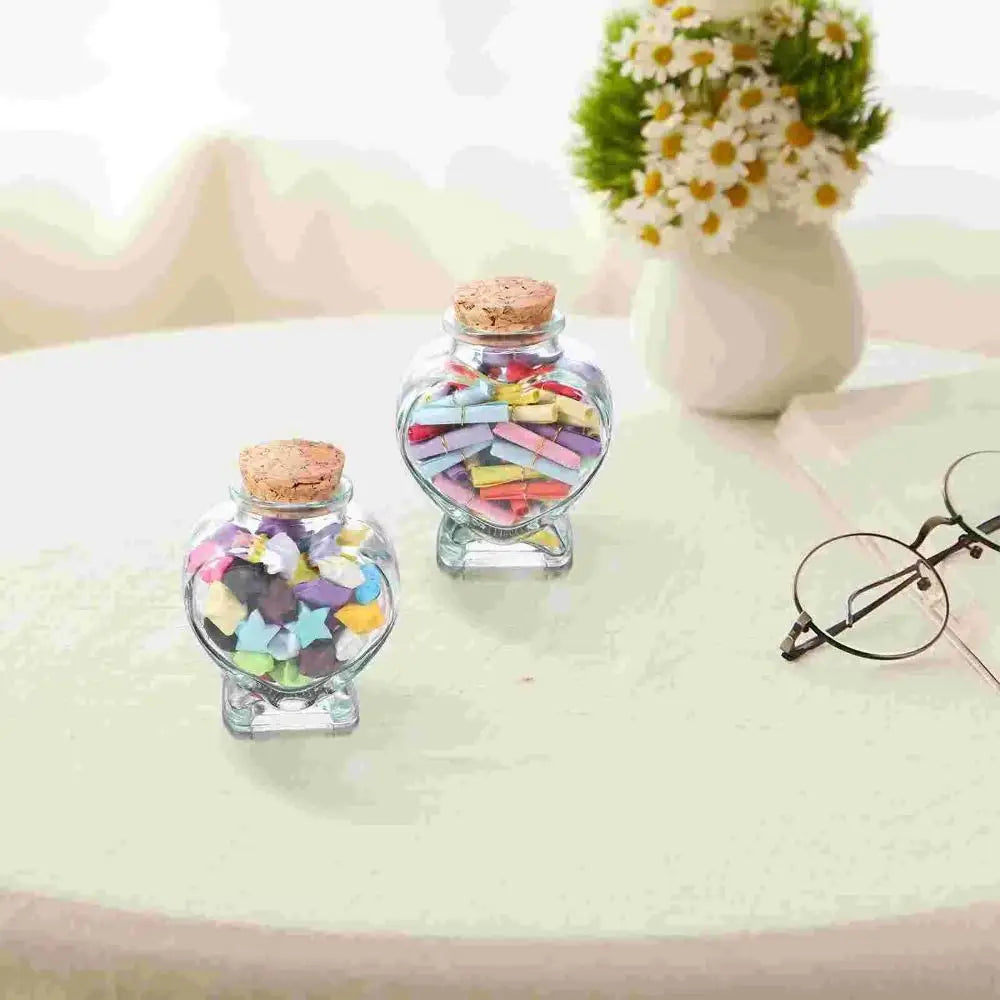 Peach Heart Glass Jar
