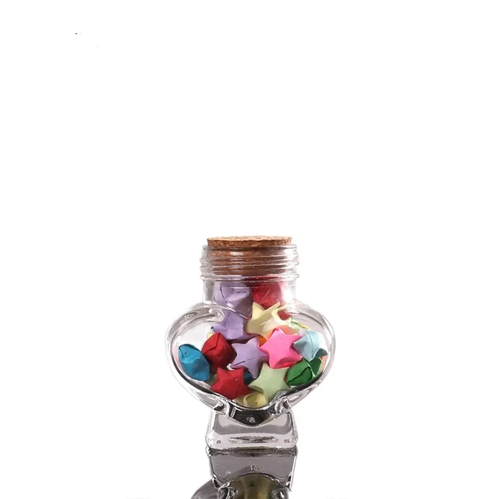 Peach Heart Glass Jar