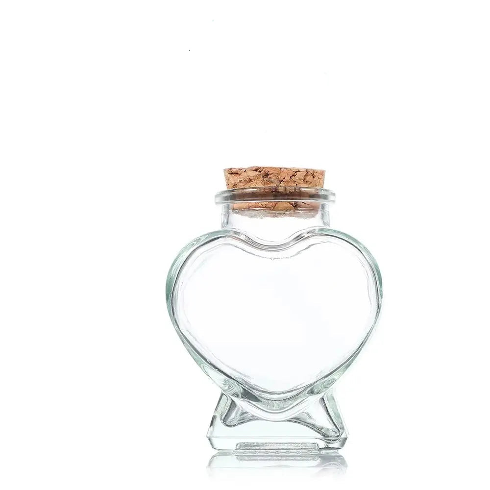 Peach Heart Glass Jar