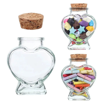 Peach Heart Glass Jar